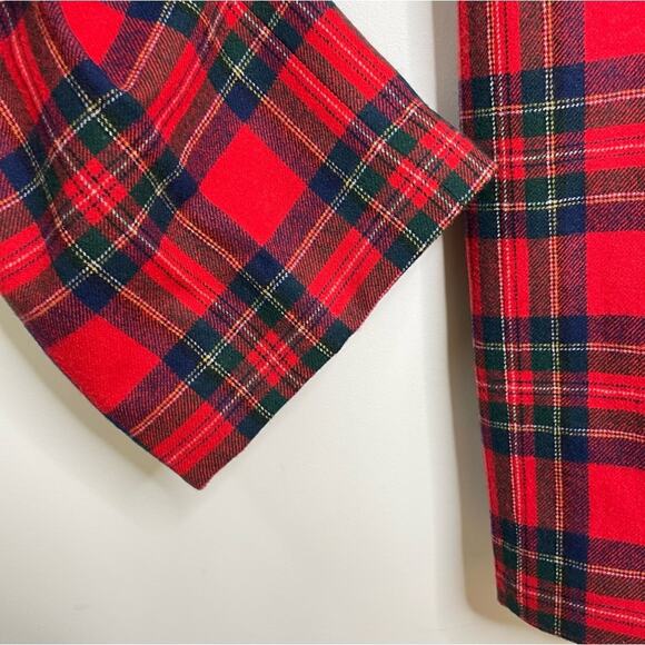 Vintage 70s Pendleton Women Sz S Red Tartan Plaid Wool Wide Leg High Rise Pants - Picture 10 of 12